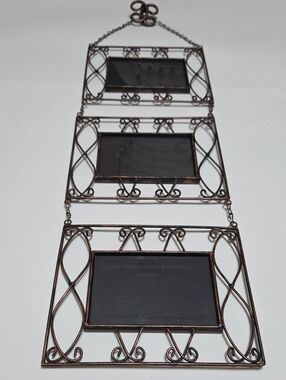 Three-Panel Decorative Metal Wall Frame in Bronze